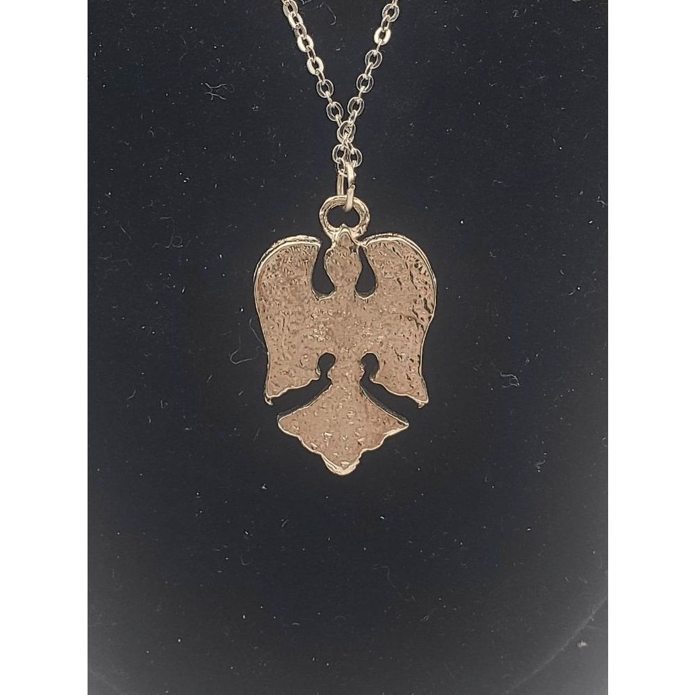 Native American Pewter Designed Necklace Thunderbird w/Turquoise in Center and R - Picture 4 of 5